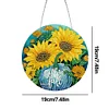 DIY Sunflower Diamond Painting Double Sided Hanging Suncatcher Pendant