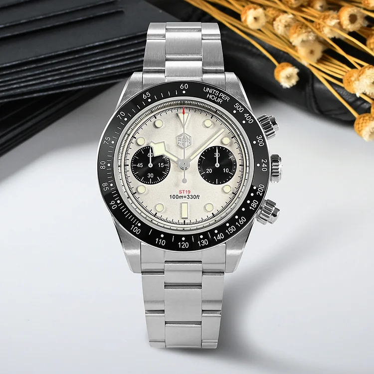 San Martin Panda BB Chronograph Retro Men Watch