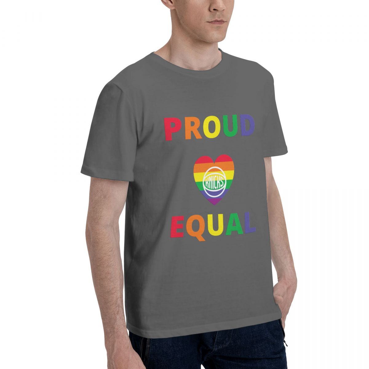 New York Knicks Proud & Equal Pride Printed Men's Cotton T-Shirt
