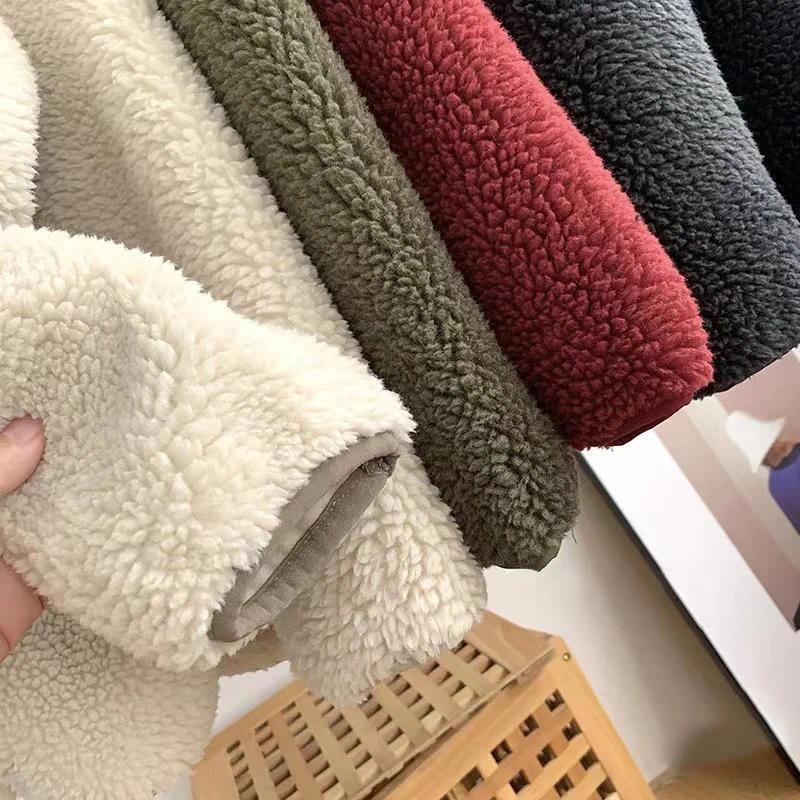 Fashion Lamb Plush Jacket Women's Autumn Winter New Pocket Zipper Long Sleeve Loose Stand Collar Comfort Warm Jacket for Women Fashion Lamb Plush Jacket Women's Autumn Winter New Pocket Zipper Long Sleeve Loose Stand Collar Comfort Warm Jacket for Women