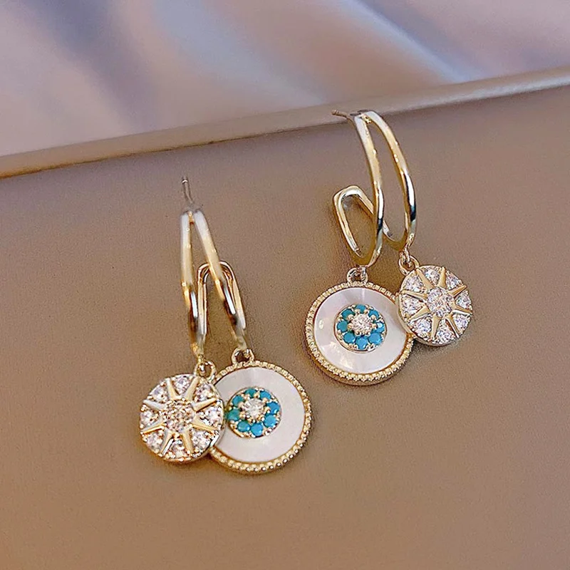 Zircon Mother Of Pearl Earrings