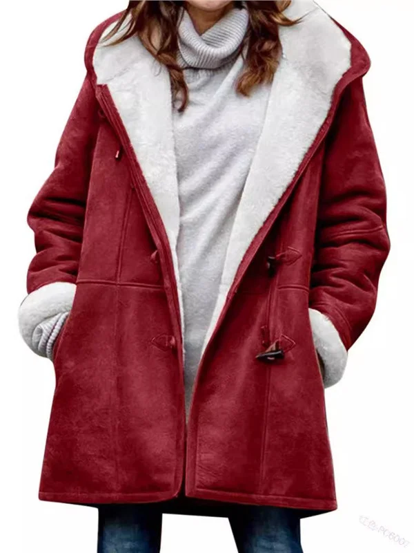 Athvotar Athvotar 2025 New Plus-Coat Pocket Women's Coat Stylish Elegance