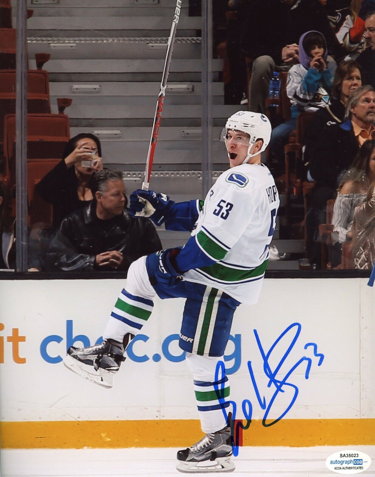 Vancouver Canucks Bo Horvat Signed Autographed 8x10 NHL Photo Poster painting ACOA SS