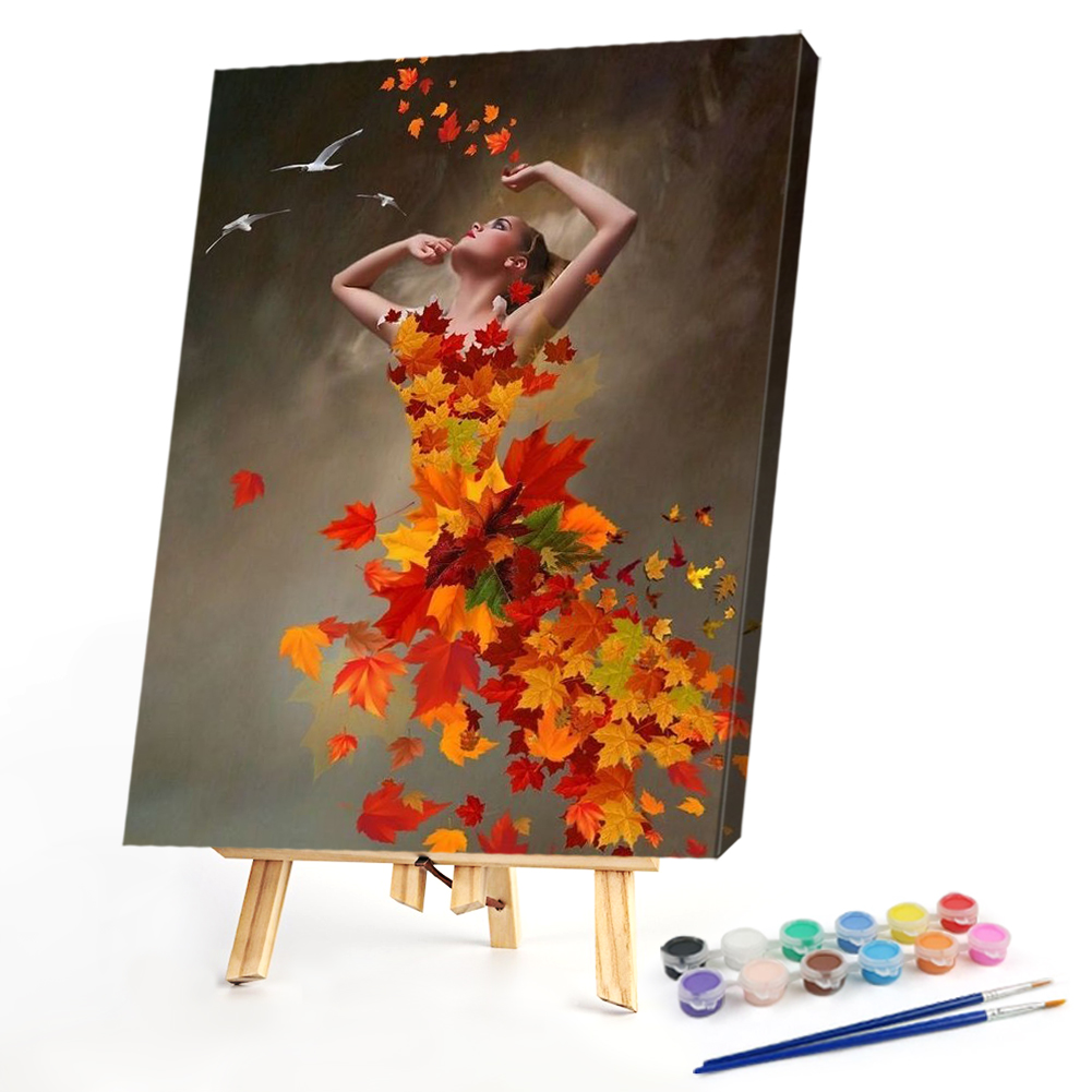 

40*50CM - Paint By Numbers - Maple Leaf Girl, 501 Original