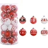 5 BOXES Christmas Hanging Red White 6cm Snowing Balls 24PCS Christmas Tree Festive Home Party Store Showcase Decor