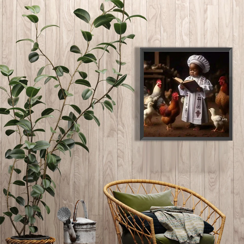 Diamond Painting - Full Round Drill - Black Child(Canvas|40*40cm)