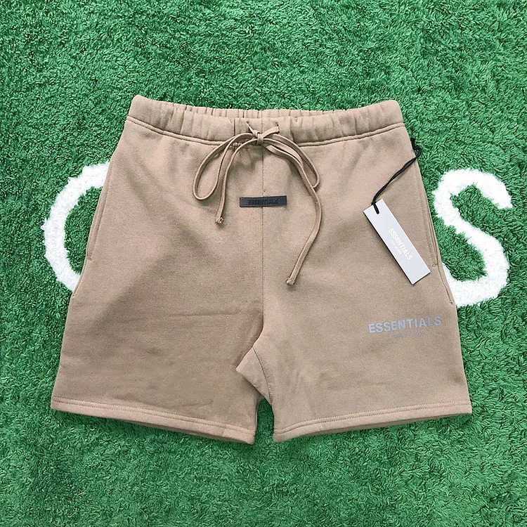 Fog Fear Of God Essentials Shorts Multiline Reflective Letter Shorts Drawstring Fleece-Lined Track Pants