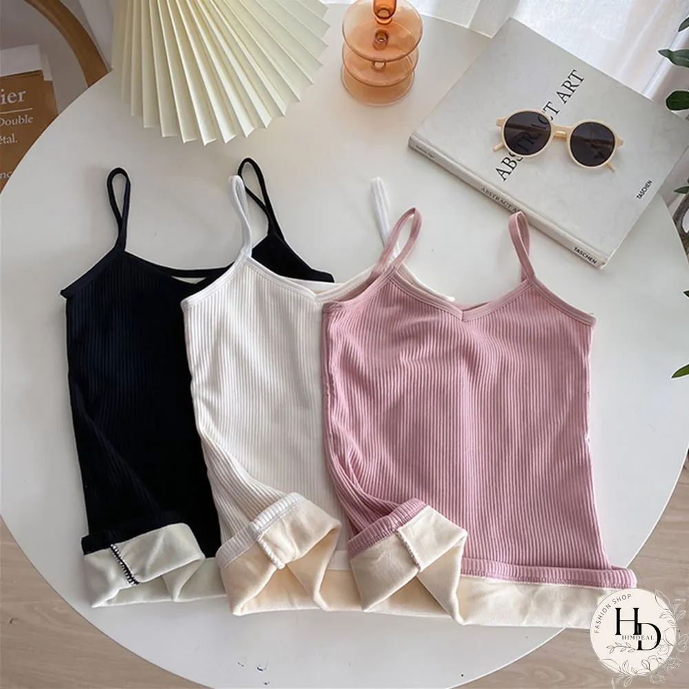 Plus Velvet Thickening Vest Women Winter Warm Top Shirt Thermal Tank Top Sleeveless Camis
