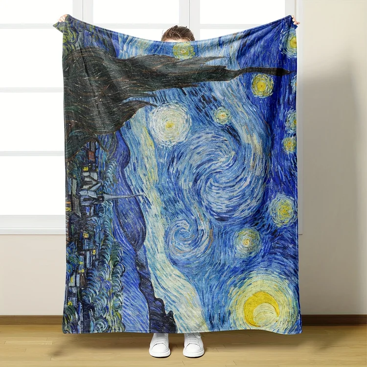 Comstylish Van Gogh's Starry Night Anti-pilling Flannel Blanket