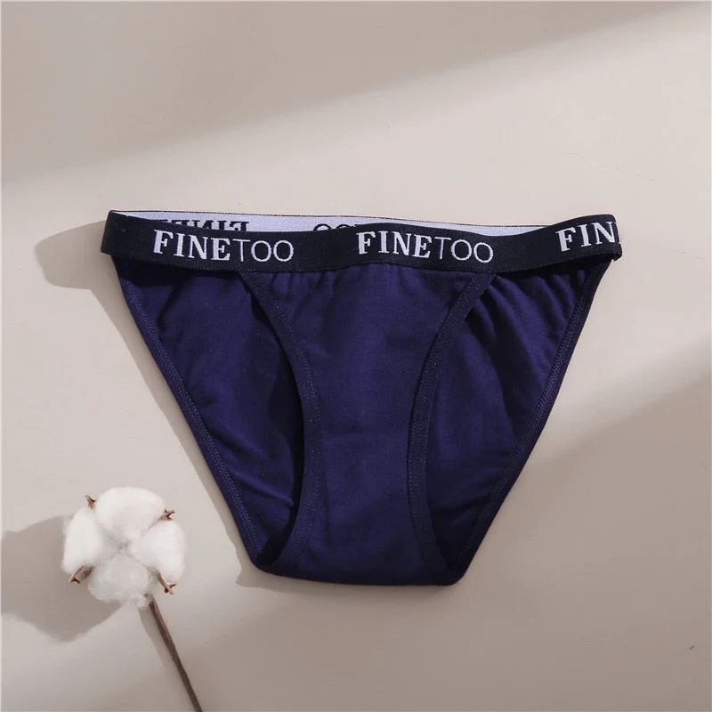 FINETOO Letter Cotton Panties Women M-XL Low-rise Underpants Ladies Briefs Soft Underwear Female Lingerie Comfortable Panty 2021