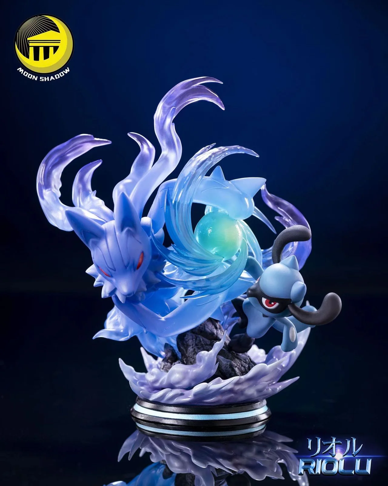 Evolution Series Riolu evolute to Lucario Pokemon Resin Statue