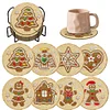 8PCS Wooden Diamond Painting Coasters Kits for Adults Kids (Gingerbread Man)