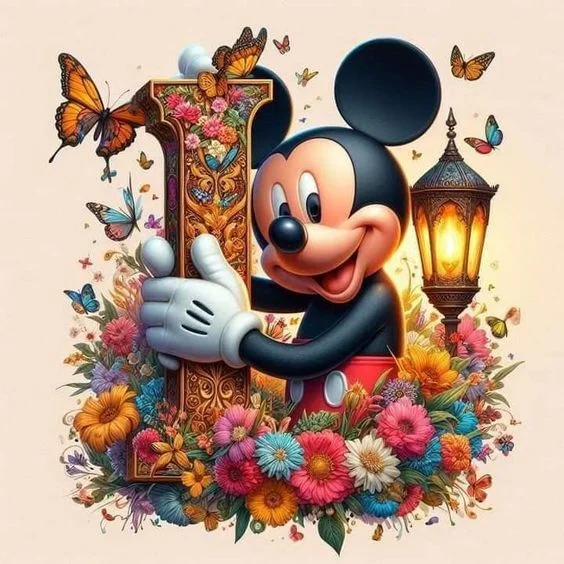 Diamond Painting - Full Round Drill - Minnie Mickey Alphabet(Canvas|40*40cm)