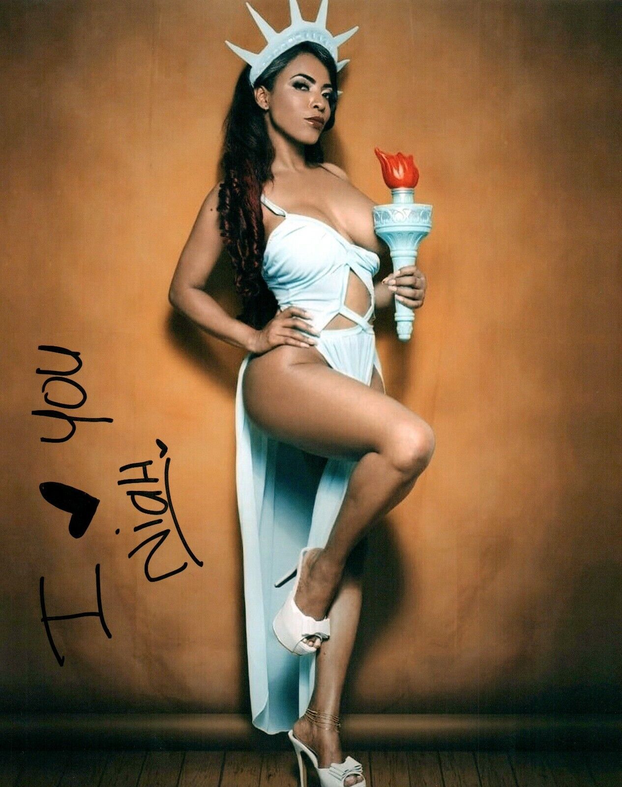 Nia Harris Super Sexy Instagram Adult Model Signed 8x10 Photo Poster painting COA Proof 5