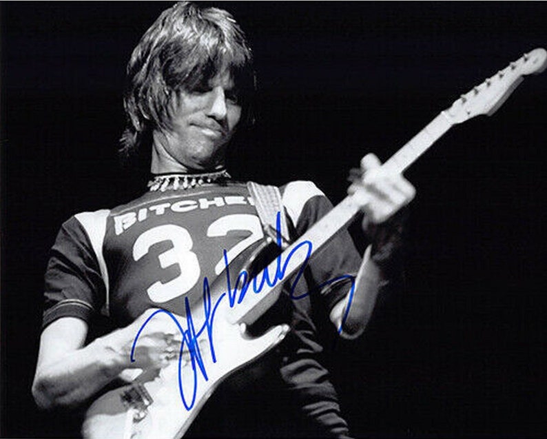 JEFF BECK Signed Photo Poster painting Yardbirds wCOA