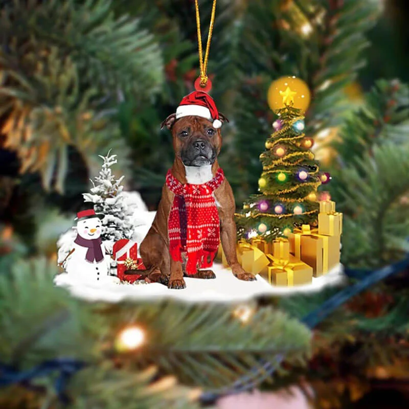 VigorDaily Staffordshire Bull Terrier Christmas Ornament SM183