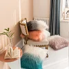 Gradient Long Plush Home Living Creative Cushion Pillow Cover