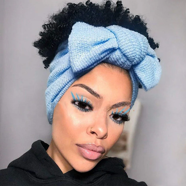 Hot Sexy Kinky Wig with Blue Bowtie Headband-elleschic