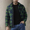 Autumn and Winter Thick Cotton-padded Plaid Long-sleeved Loose Hooded Men's Jacket