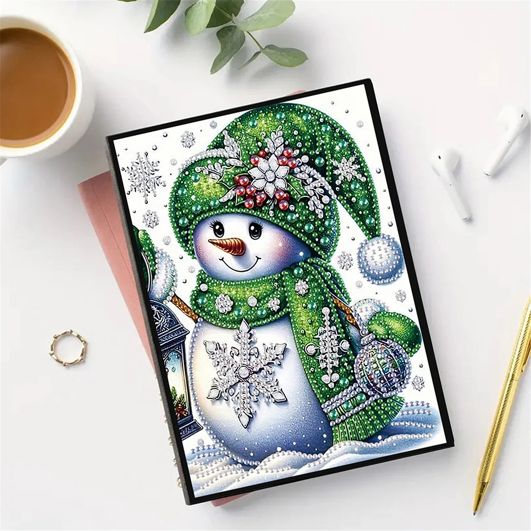2pcs Snow Season Partial DIY 50 Pages A5 Diamond Painting Notebook for Study