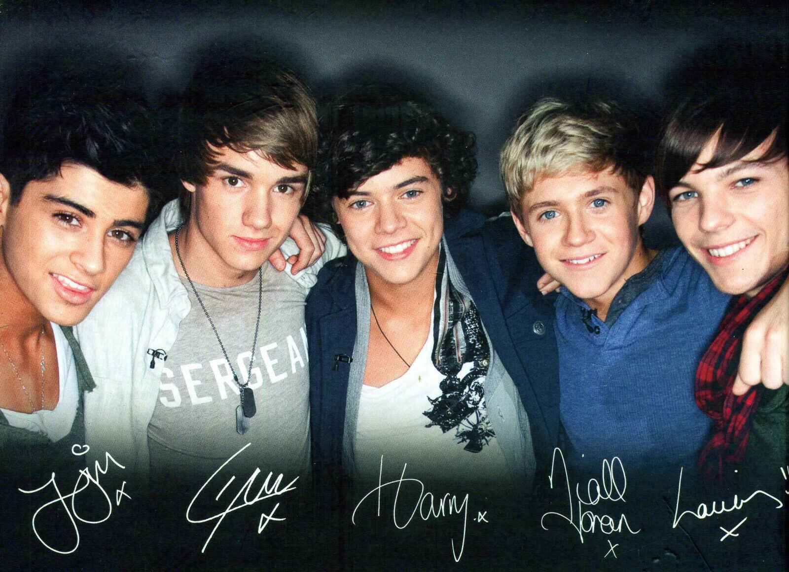 ONE DIRECTION 1D Signed x 5 Photo Poster paintinggraph - Pop Band / Group Stars - preprint