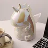 Unicorn Tissue Box Cover,Ceramic Decorative Tissue Box Holder Organizer,Cute Tissue Dispenser Napkin Holder for Bathroom Bedroom Living Room 
