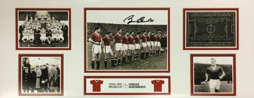 BOBBY CHARLTON SIGNED MANCHESTER UNITED 30x12 Photo Poster painting BUSBY BABES 1958 PROOF