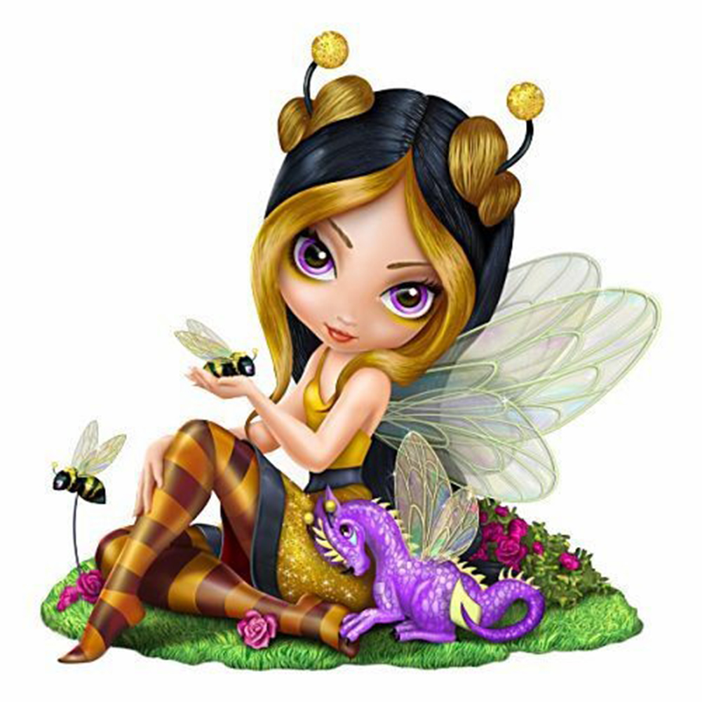 

Bee Elf Girl In Hand-Round Drill Diamond Painting-40*40CM, 501 Original