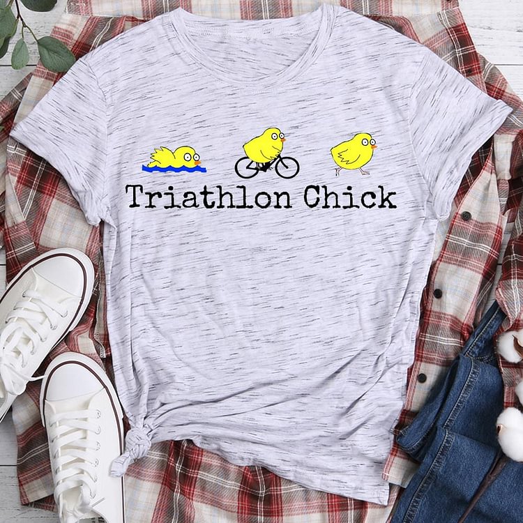 ANB - Triathlon Chick Classic Retro Tee Tee -05169
