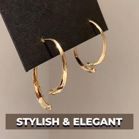 Jolieaprile Fashion Cross Curved Earrings