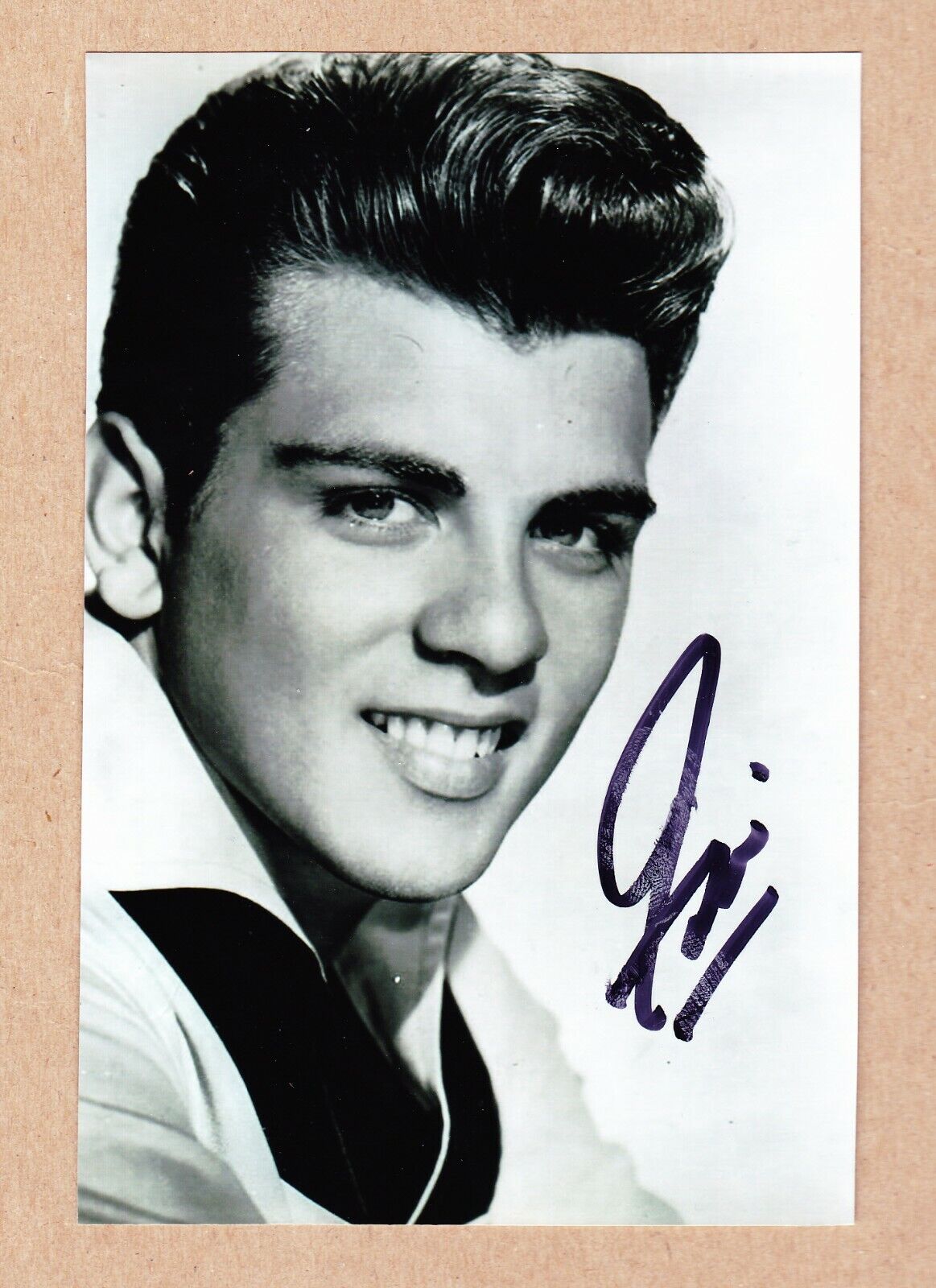 Fabian signed 4x6 inch black and white Photo Poster painting-Ex-Teen Idol & Actor