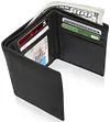 Men&rsquo;s Trifold Slim RFID Blocking Genuine Leather Wallet Card Holder