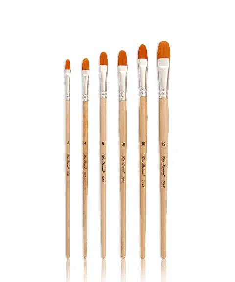 6 Pcs Filbert Paint Brush Set With Natural Wood Handle-Himinee.com