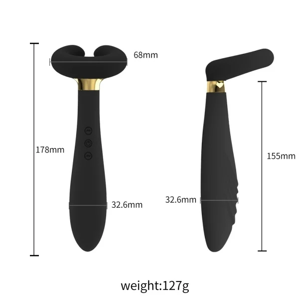 Cow Horn C-shaped Three Head Vibration Massage Stick
