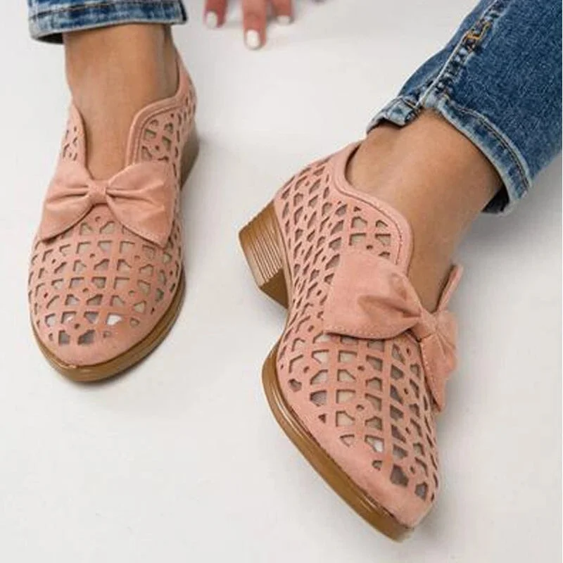 2022 New Fashion Bowtie Pointed Toe Women Flats Spring Shoes for Woman Platform Slip on Loafers Leather Drop Shipping 43