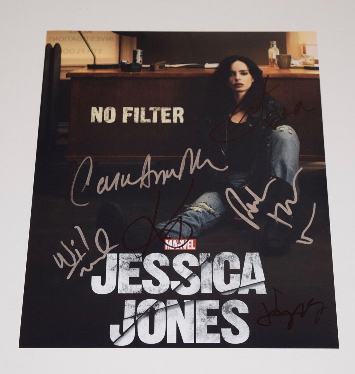 Jessica Jones Cast Signed 11x14 Photo Poster painting x6 Krysten Ritter Carrie Anne Moss Eka COA