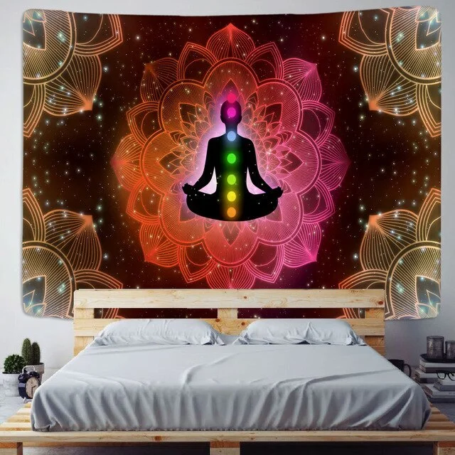 God Image Mandala Sun And Moon Tapestry Art Wall Hanging Hippie Wall Rugs Dorm Decor Blanket Home Decor TapestryTarot Sun Moon
