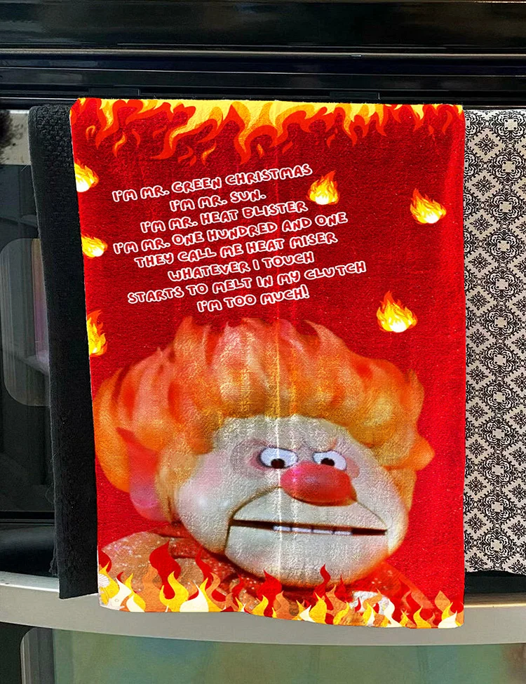 Heat Miser Snow Miser Christmas Tea Towel