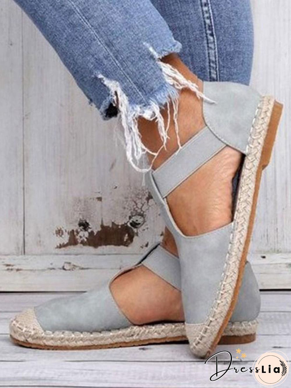 Linen Straw Fisherman's Roman Sandals