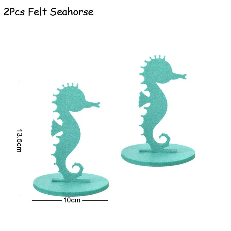 2Pcs Little Mermaid Theme Party Decorations DIY Felt Coral Table Ornament Under the Sea Girl Birthday Party Supplies Baby Shower