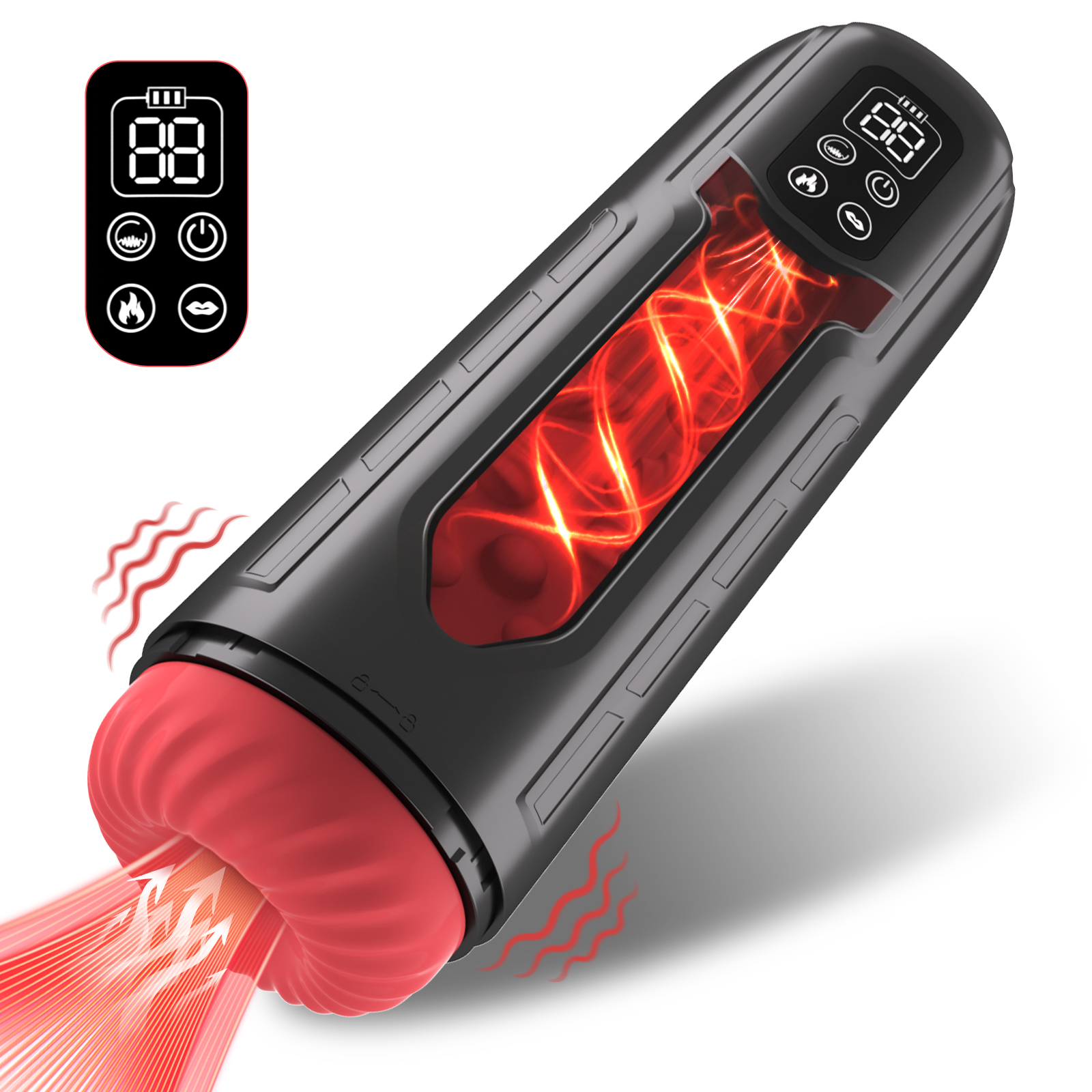 Male Masturbator Penis Pump With 7 Vibration Suctions & Thrusts - Rose Toy