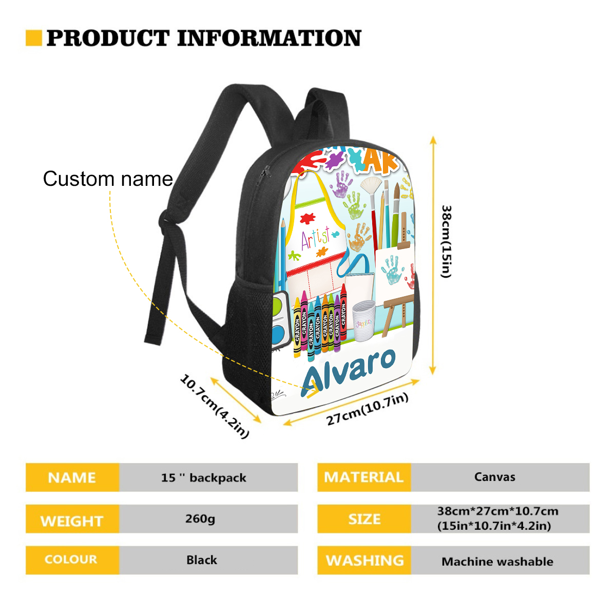 Personalized School Bag Name Backpack, Customized Schoolbag Travel Bag ...