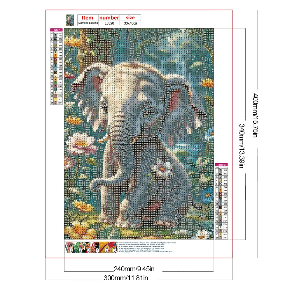 Diamond Painting - Full Round Drill - Elephant (Canvas|30*40cm)