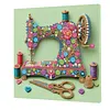 DIY Pre-Framed Sewing Machine
Button Art Canvas Kit