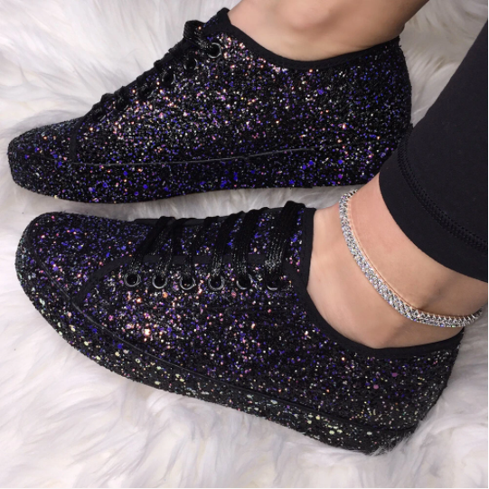 Women Soild Color Sequined Wearable Fashion Casual Shoes