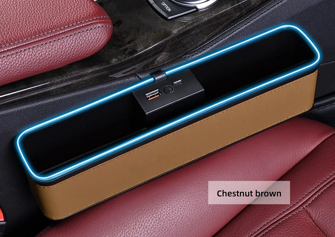 Colorful LED light car gap storage box