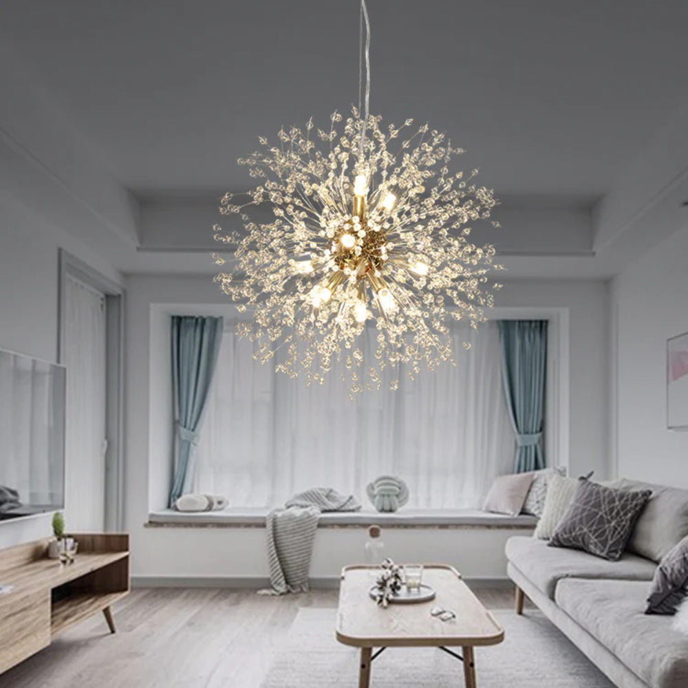 Dandelion Beaded Ceiling Light Flower Pendant Lights Crystal Chandelier