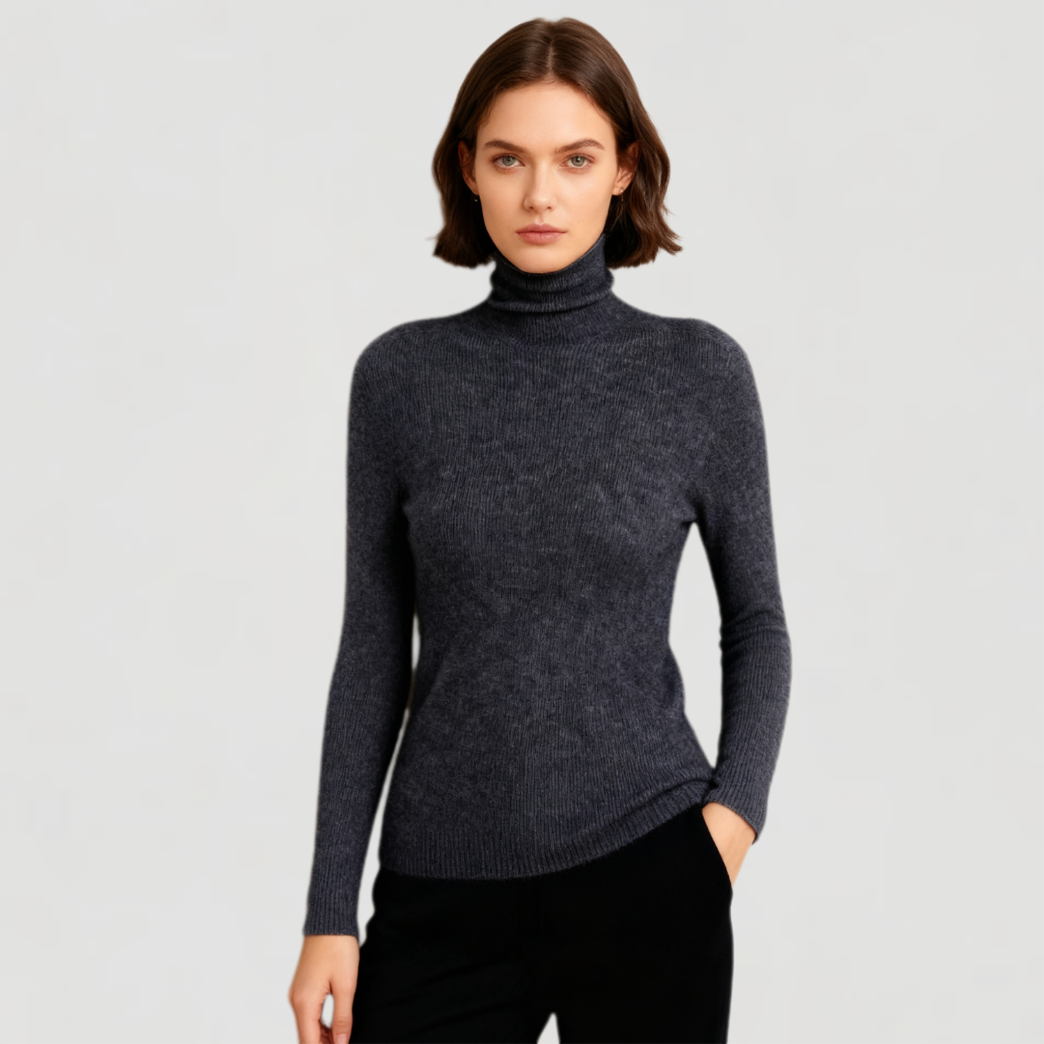 Slim Warm Women's Cashmere Sweater REAL SILK LIFE