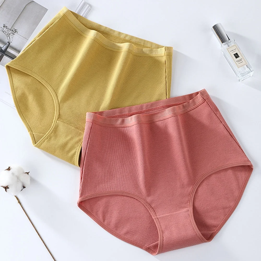 High Waist Panties For Women Cotton Sexy Seamless Briefs Underwear Solid Body Shaper Breathable Comfort Female Intimates Fashion
