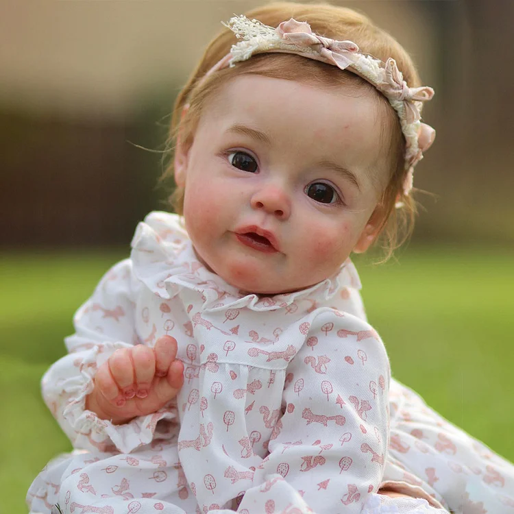 Reborn Gift Offer-17"Reborn Toddler Baby Doll Girl Martha with Smooth Rooted Brown Hair and Shining Bright Eyes Rebornartdoll® RSAW-Rebornartdoll®